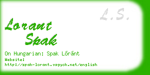 lorant spak business card