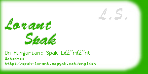 lorant spak business card